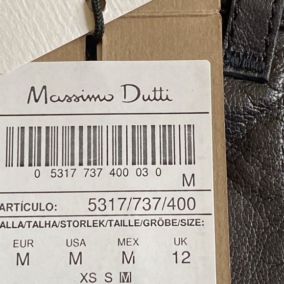 NWT. Massimo Dutti Navy Blue Nappa Leather Trousers. Size M. - Picture 8 of 11